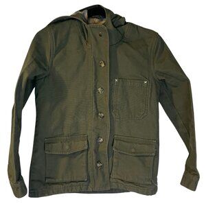 Marine Layer Olive Green Utility Jacket with Hood